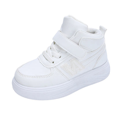 Kids’ High-Top Sport Sneakers – Comfy, Durable & Easy-Wear (Black & White)