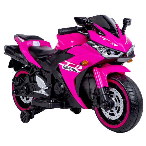 12V Kids Electric Motorcycle Ride-On Toy with Training Wheels