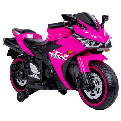 12V Kids Electric Motorcycle Ride-On Toy with Training Wheels