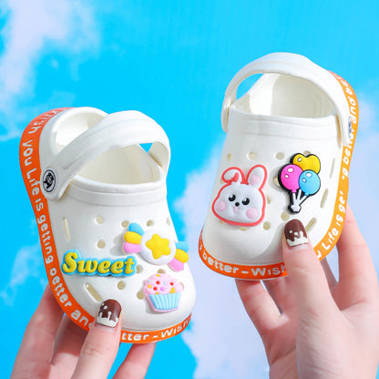 Kids' Cartoon Clog Sandals – Lightweight EVA Slip-On Shoes with Charm Decorations for Toddlers & Little Kids