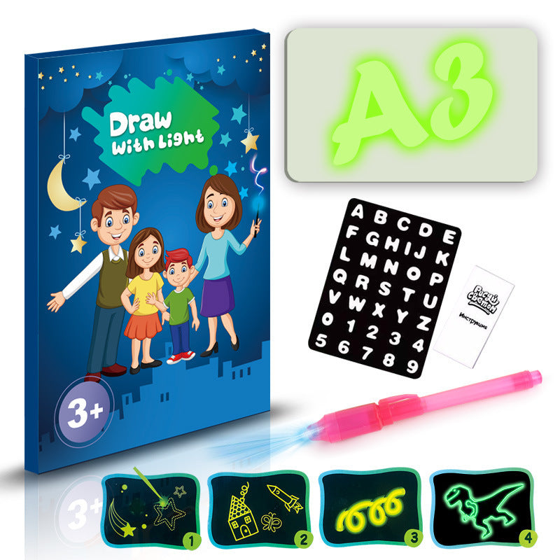 Educational Toy Drawing Pad – 3D Magic 8 Light Effects Puzzle Board Sketchpad