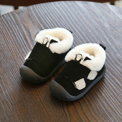 Cozy Toddler Winter Shoes with Fur Lining – Non-Slip Velcro Baby Sneakers