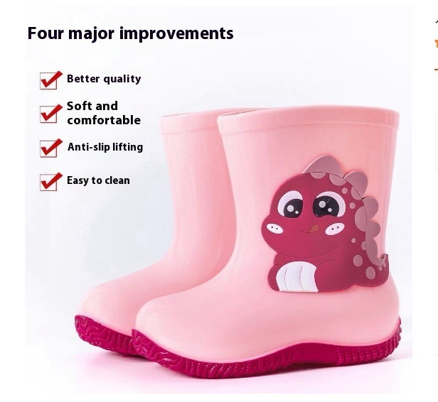 Kids’ Cute Bear Rain Shoes – Waterproof, Non-Slip PVC Boots for Toddlers & Little Kids