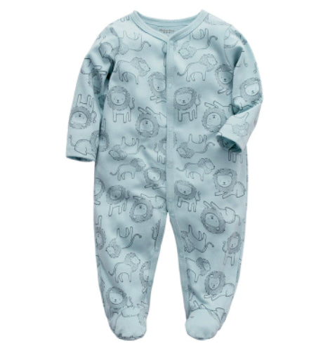 Baby Footed Pajama Romper – Soft Cotton Long-Sleeve Sleeper with Snap Front for Newborns & Infants (3–12 Months)