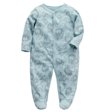 Baby Footed Pajama Romper – Soft Cotton Long-Sleeve Sleeper with Snap Front for Newborns & Infants (3–12 Months)