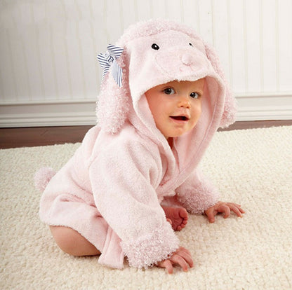 Baby Hooded Bathrobe – Cute Animal Cotton Bath Towel for Infants & Toddlers