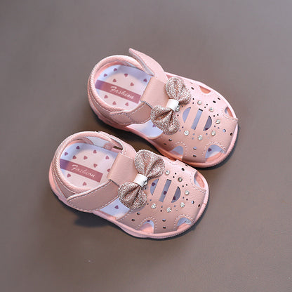Baby Girl Sound-Activated Sandals with Soft Sole – Cute First Walkers