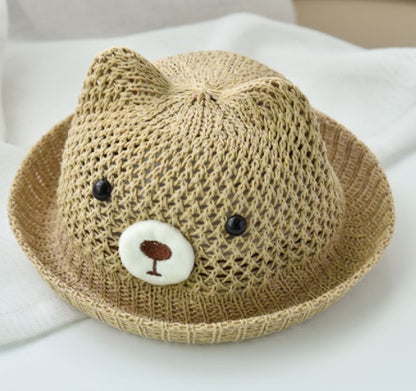Baby Bear Bucket Sun Hat (Breathable) – Soft Woven Summer Hat for Little Kids