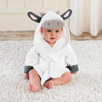 Baby Hooded Bathrobe – Cute Animal Cotton Bath Towel for Infants & Toddlers