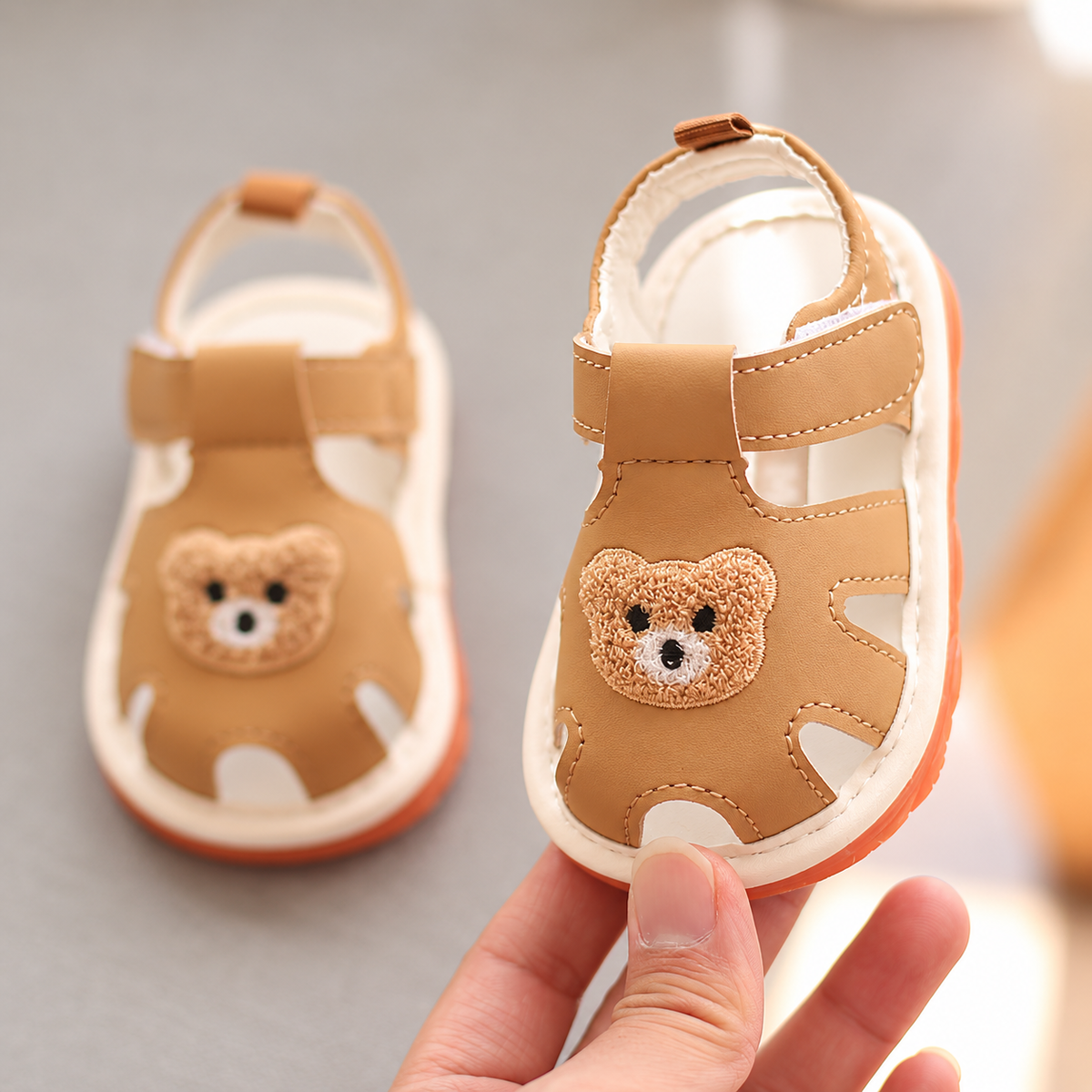 Teddy Bear Closed-Toe Summer Sandals for Babies & Toddlers