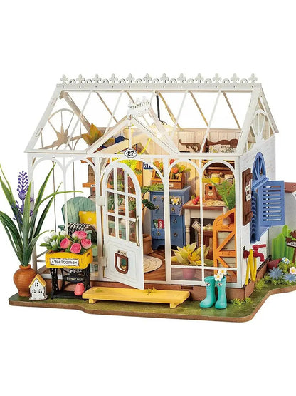 Robotime DIY Miniature Dollhouse Kit with Furniture – Wooden Assemble Toy for Kids