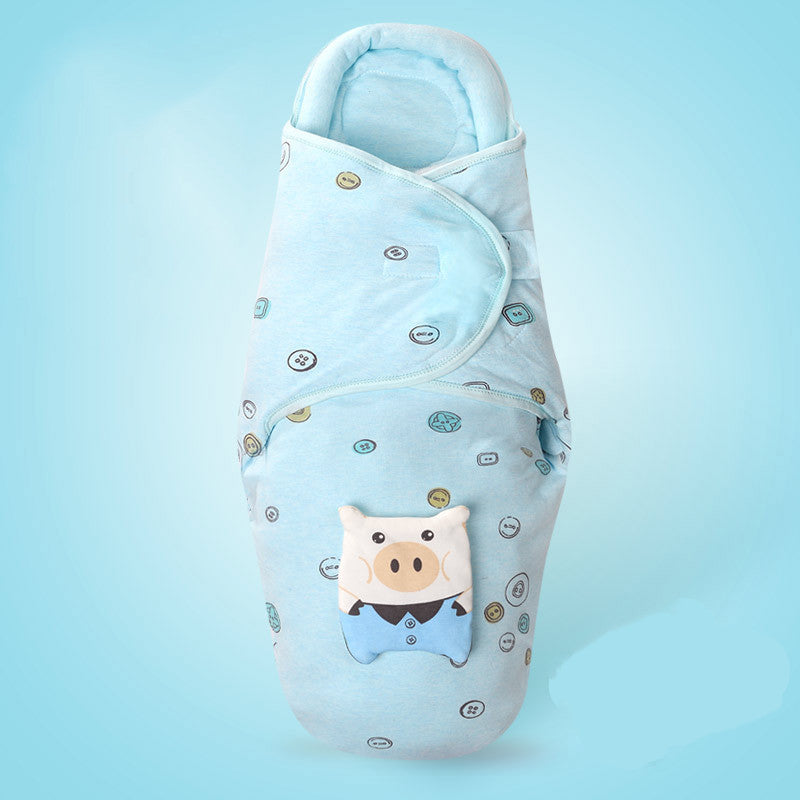 Baby Sleeping Bag Swaddle – Soft Cotton Wrap with Head Support for Newborns