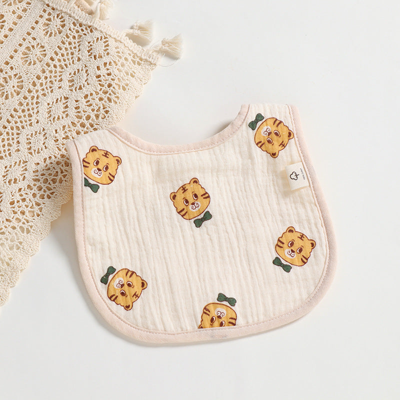 Cotton Gauze U-Shaped Baby Bib – Soft, Absorbent Muslin Drool Bib