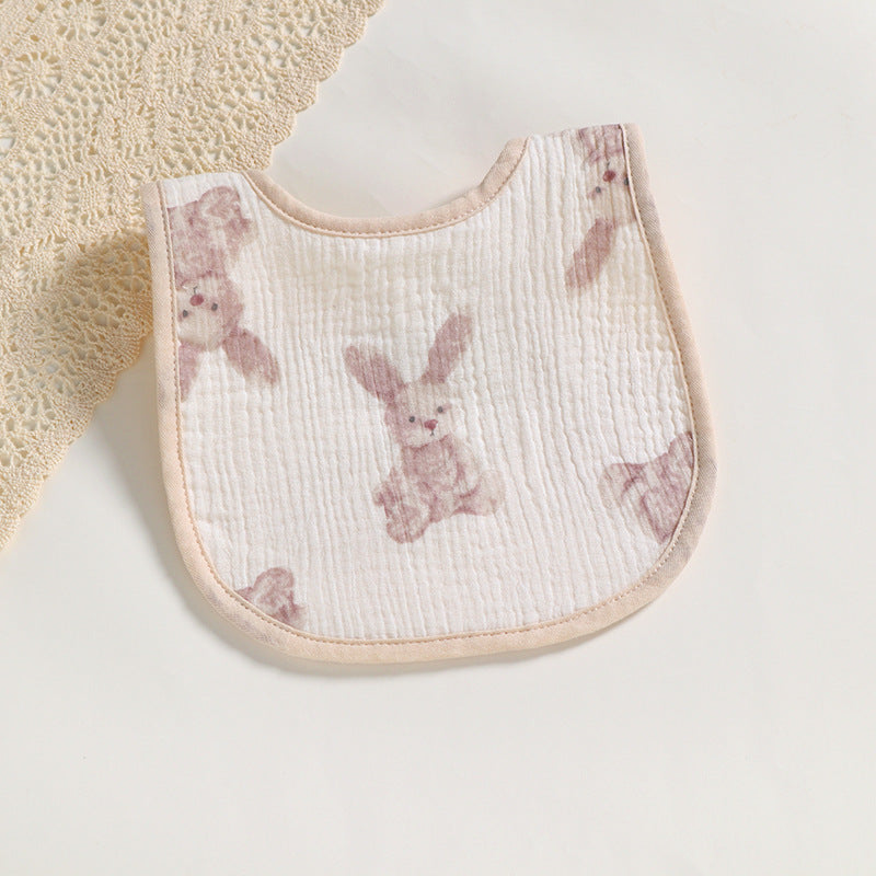 Cotton Gauze U-Shaped Baby Bib – Soft, Absorbent Muslin Drool Bib