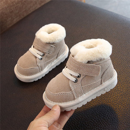 Suede Fleece-Lined Ankle Boots for Baby & Toddler – Warm Non-Slip Winter Snow Boots