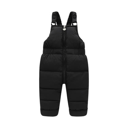 Kids Puffer Bib Overalls  – Zip Front, Solid Color