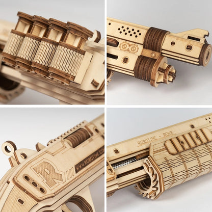 ROKR 3D Wooden Revolver Gun Puzzle – DIY Mechanical Model for Kids & Teens (LQ401)
