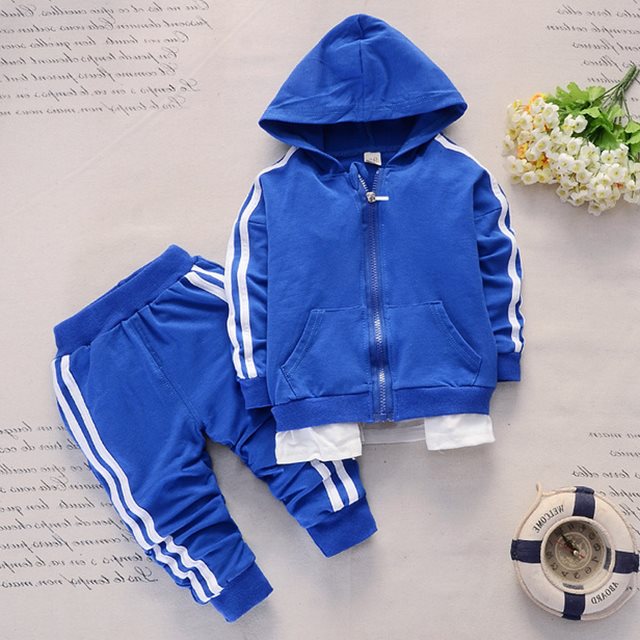 Kids Zip-Up Hoodie Tracksuit Set – 2-Piece Toddler & Little Kids Sports Jacket & Jogger Pants