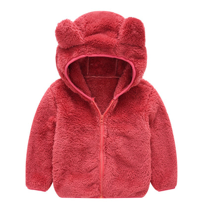 Cozy Bear Hood Fleece Baby Jacket – Warm Winter Zip-Up with Ears