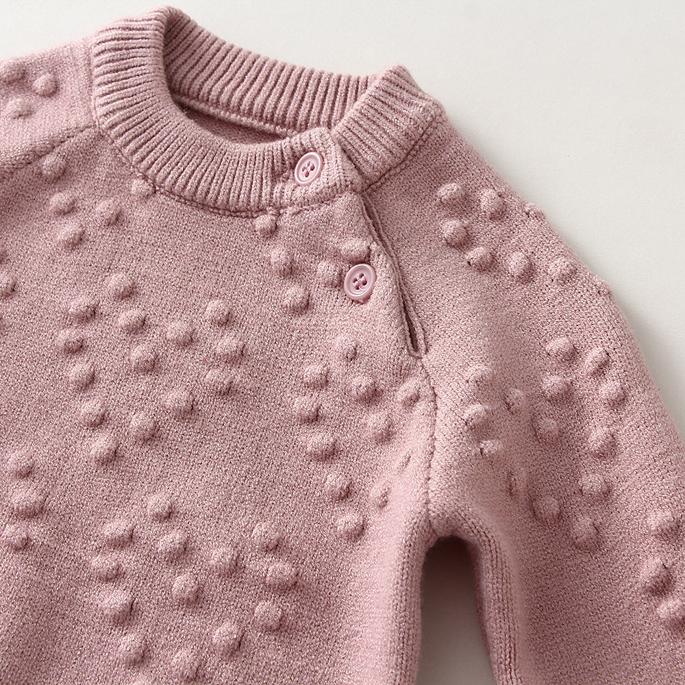 Heart Knit Baby Girl Sweater & Pants Set – Cozy Cotton 2-Piece Outfit for Babies & Toddlers