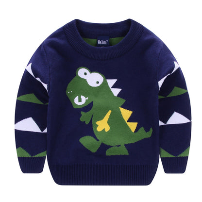 Kids Cartoon Animal Knit Sweater Pullover (Crewneck) – Long Sleeve Toddler & Kids Top