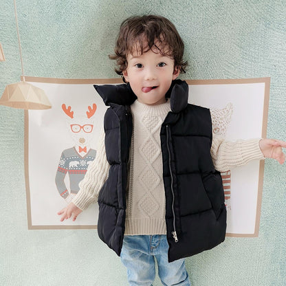 Kids Iridescent Puffer Vest (Sleeveless Zip-Up) – Cozy Winter Layering Waistcoat