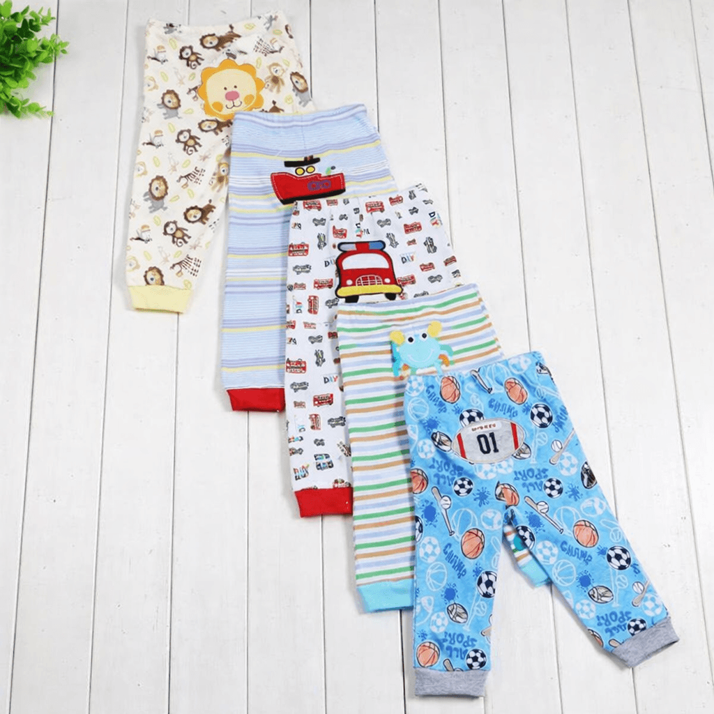 Baby Cartoon Cotton Leggings (5-Pack) | Soft, Stretchy, & Breathable