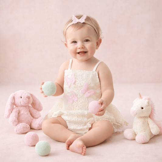 Baby Girl Butterfly Lace Romper Dress with Headband — Halter Neck Tutu Style