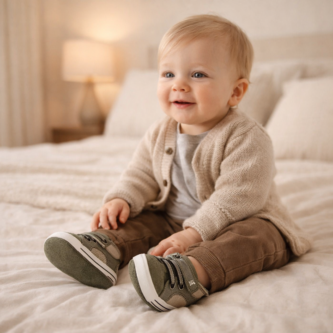 Baby High-Top Sneakers (6–18 Months) – Breathable Velcro First Walker Shoes