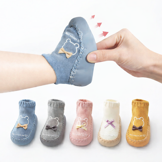 Baby Non-Slip Floor Socks (Cotton) – Soft Grippy Sock Shoes for Infants