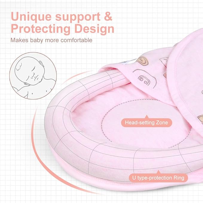 Baby Sleeping Bag Swaddle – Soft Cotton Wrap with Head Support for Newborns