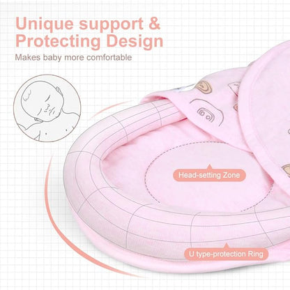 Baby Sleeping Bag Swaddle – Soft Cotton Wrap with Head Support for Newborns