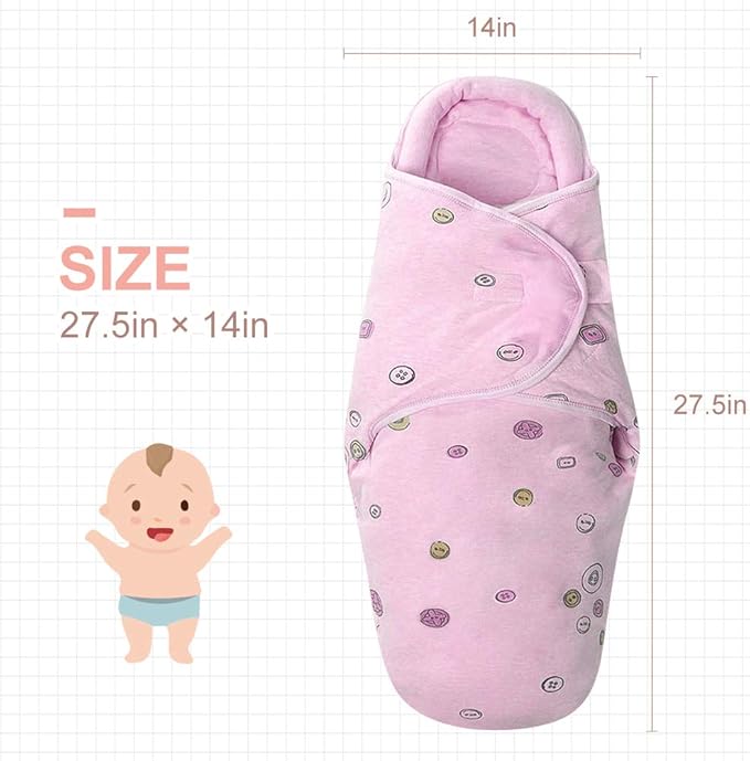 Baby Sleeping Bag Swaddle – Soft Cotton Wrap with Head Support for Newborns