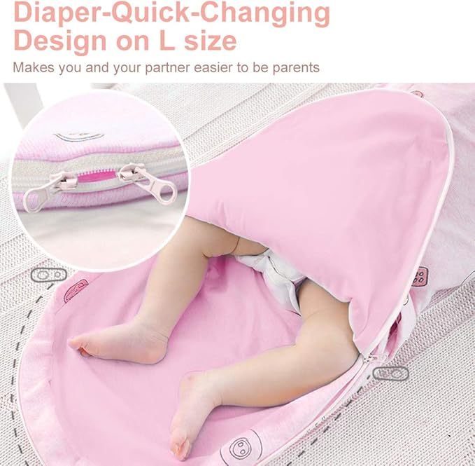 Baby Sleeping Bag Swaddle – Soft Cotton Wrap with Head Support for Newborns