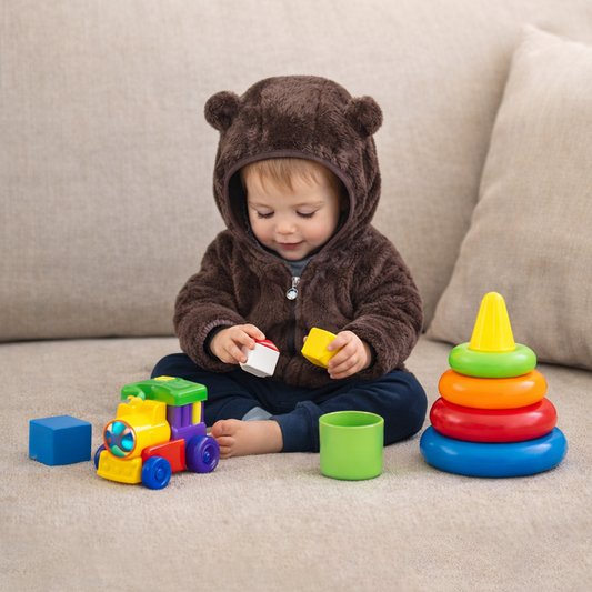 Cozy Bear Hood Fleece Baby Jacket – Warm Winter Zip-Up with Ears