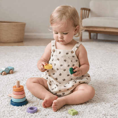 Baby Bear Print Corduroy Bubble Romper (3-24 Months)