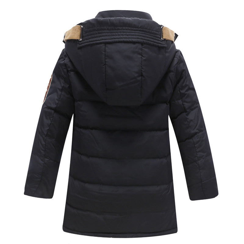 Boys Winter Down Jacket – Thick, Warm & Removable Hood