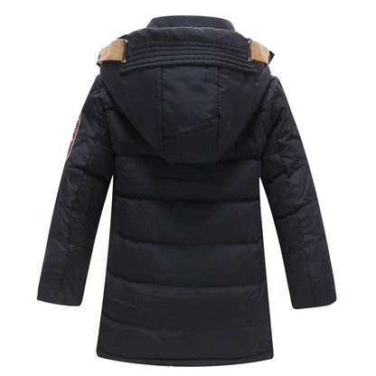Boys Winter Down Jacket – Thick, Warm & Removable Hood