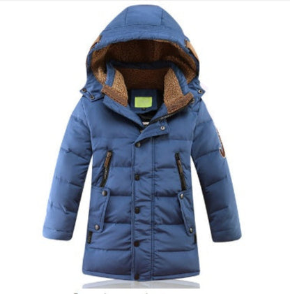 Boys Winter Down Jacket – Thick, Warm & Removable Hood