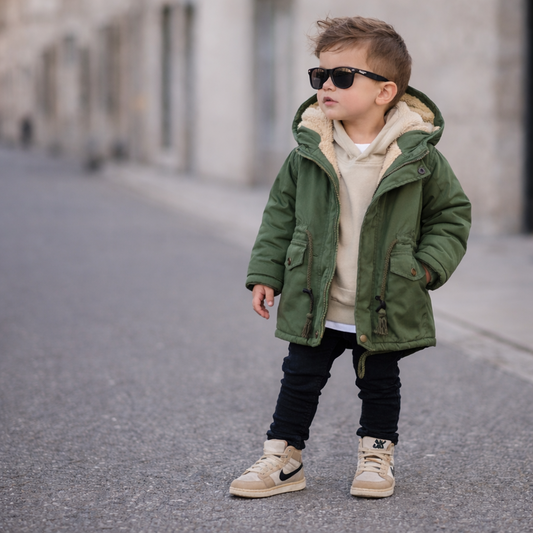 Boys Hooded Winter Coat – Warm Cotton-Lined Jacket for Toddlers & Kids
