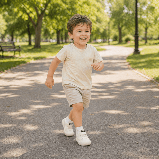 Clean-Panel Mesh Baby Sneakers with Letter Strap Tab | Breathable Velcro Shoes in White & Black
