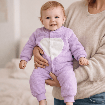 Cozy Fleece Baby Romper – Warm Cartoon Print Footless Jumpsuit for Newborns & Infants (0–24 Months)