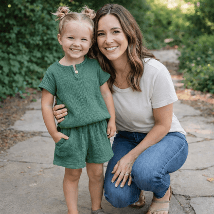 Crinkle Cotton Short-Sleeve Top & Shorts Set – Toddler & Kids 2-Piece Summer Outfit