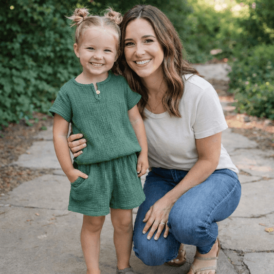 Crinkle Cotton Short-Sleeve Top & Shorts Set – Toddler & Kids 2-Piece Summer Outfit