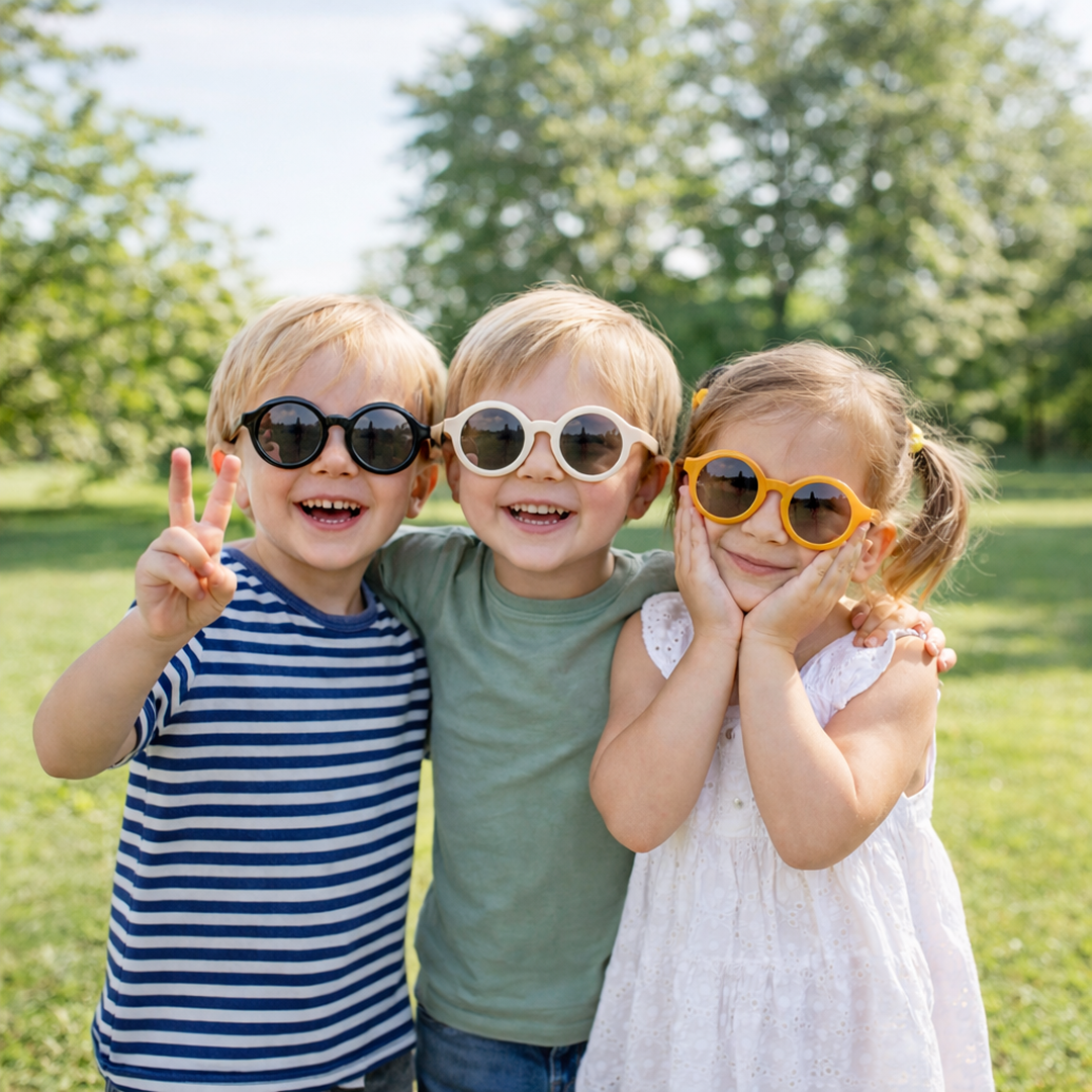 Kids Round Sunglasses (UV400) – Korean-Inspired Retro Shades for Toddlers & Kids