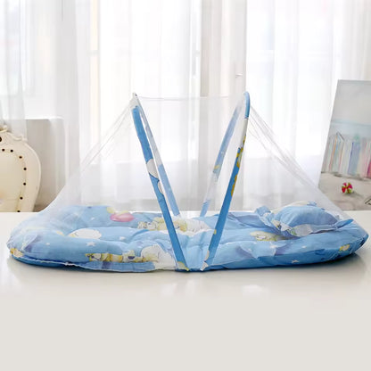 Foldable Baby Mosquito Net Bed – Portable Infant Sleep Tent with Soft Cushion