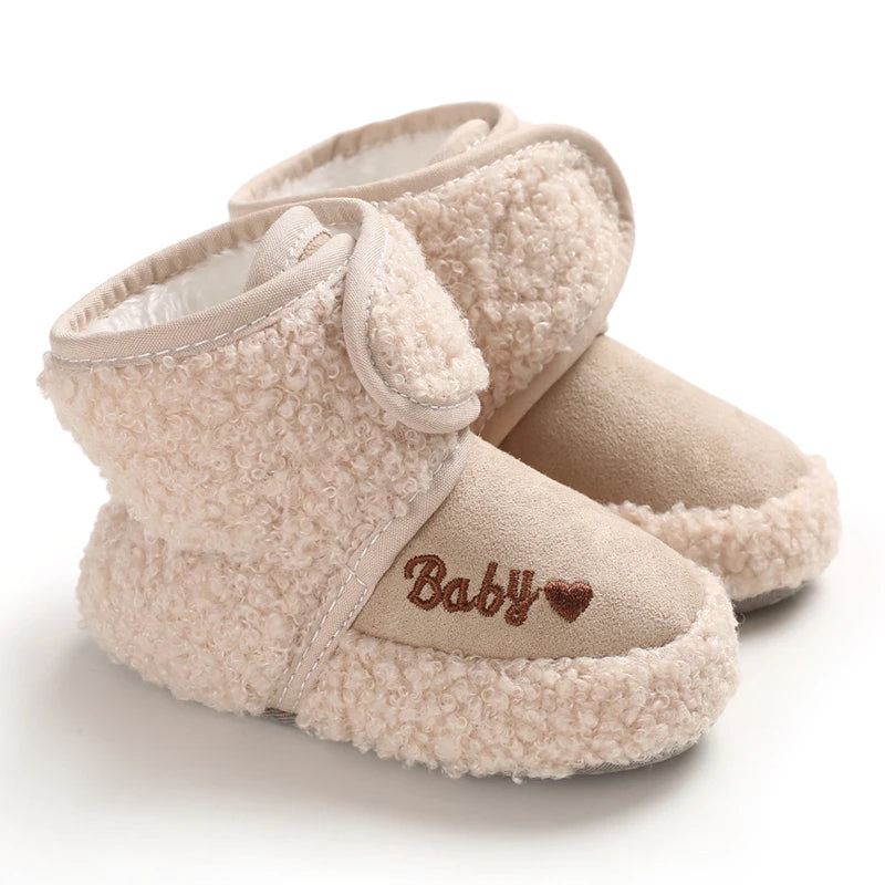 Plush-Lined Baby Booties – Winter First Walker Snow Boots (0–18 Months)
