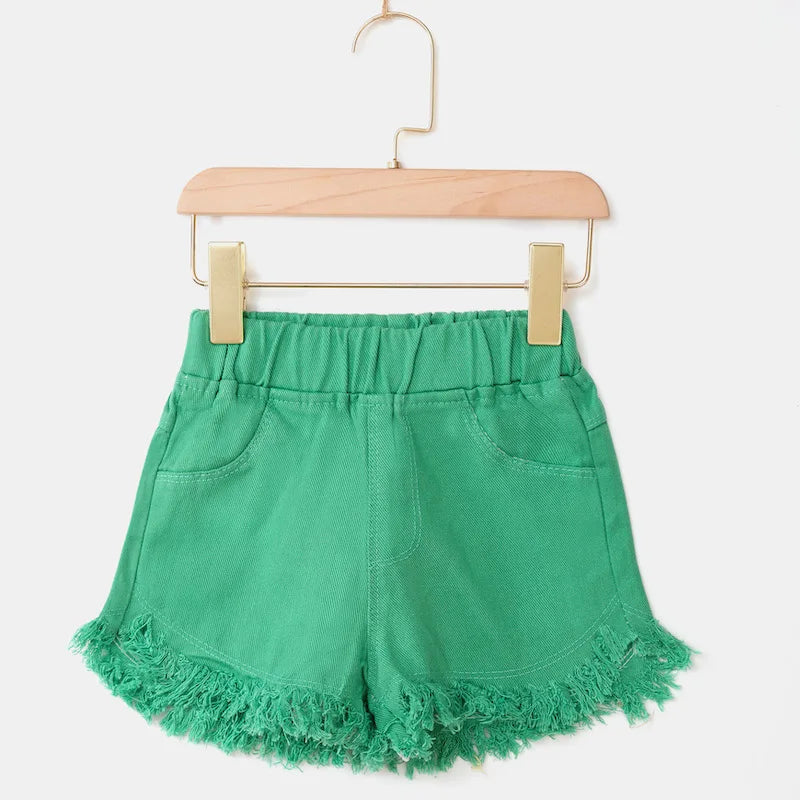 Daisy Patch Pocket Denim Shorts for Girls