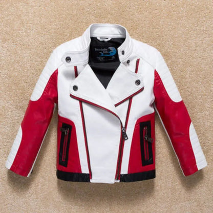 Colorblock Moto Boys’ Faux Leather Jacket
