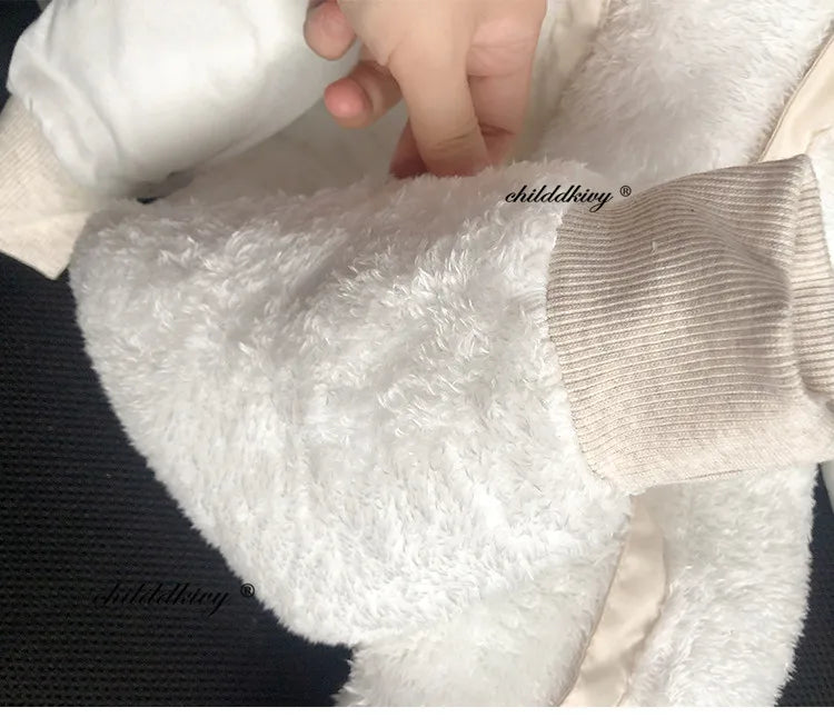 Plush-Lined Winter Baby Snowsuit with Hood & Mittens (0–18 Months)